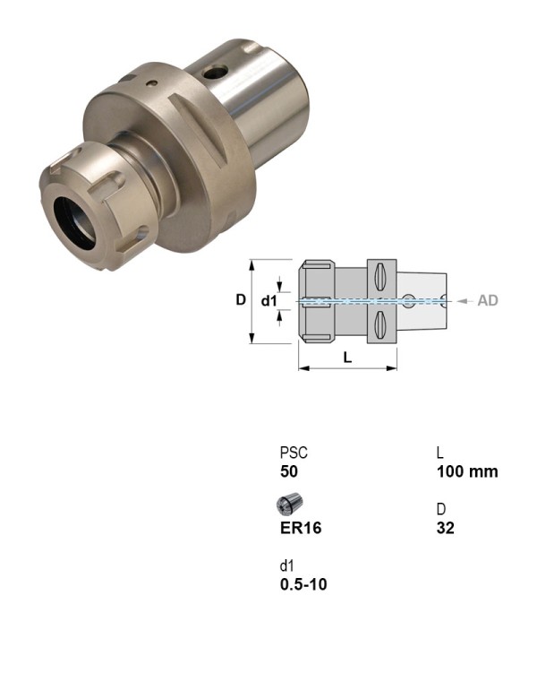 Picture of Canela Tool 18.453.050.16/100 C5 Collet Chuck ER16